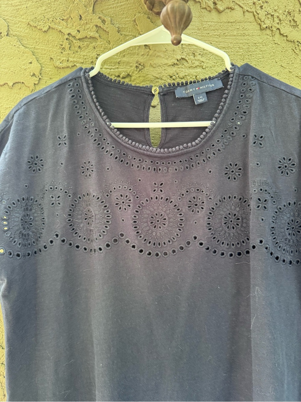 Tommy Bahama Navy Knit Short Sleeve Shift Dress - Picture 4 of 14